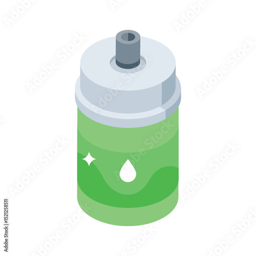 Trendy isometric style icon of sports water bottle for students