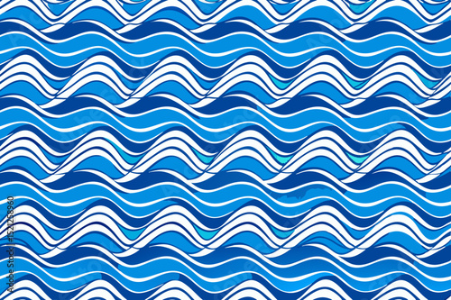 seamless ocean wave pattern with abstract blue water lines for marine and aquatic design themes