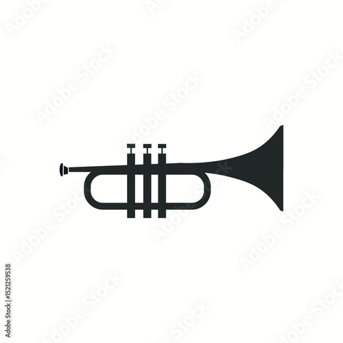 Trumpet silhouette vector icon on white backg Vector