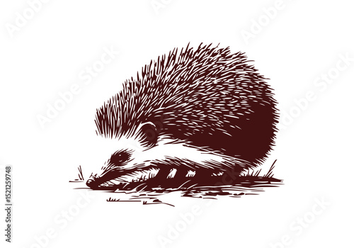 Hedgehog hand drawn sketch vector illustration