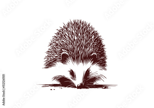 Hedgehog hand drawn sketch vector illustration
