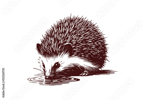 Hedgehog hand drawn sketch vector illustration