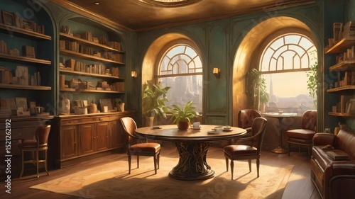 old books in library on house with sofa
