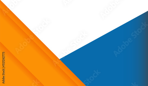 Dynamic Orange and Blue Geometric Abstract Background: Striking angled panels for a modern design with vibrant contrasting colors and sleek layered texture for graphic elements