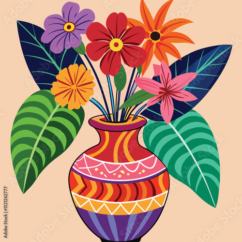 color vector vase flower icon set 