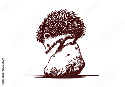 Hedgehog hand drawn sketch vector illustration