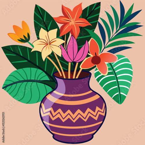 color vector vase flower icon set 
