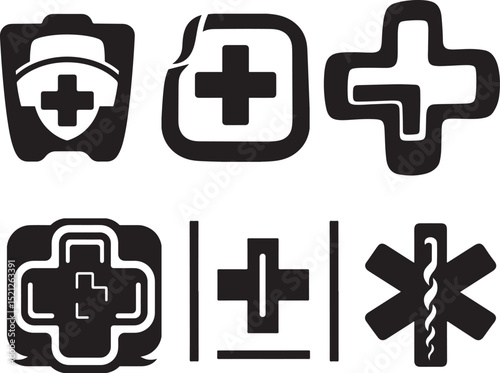 Medical Icons Set for Healthcare Professionals and Institutions, Collection of Medical Symbols in a Clean Design