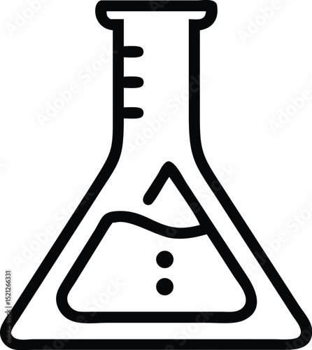 Laboratory erlenmeyer flask icon vector outline illustration science experiment equipment tool
