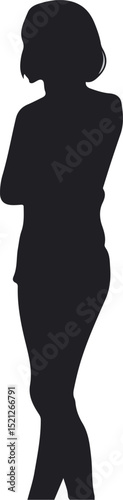 Silhouette of a thoughtful young woman with short hair, creating a sense of mystery.