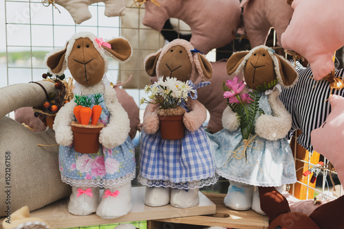 Rag dolls displayed in a gift shop