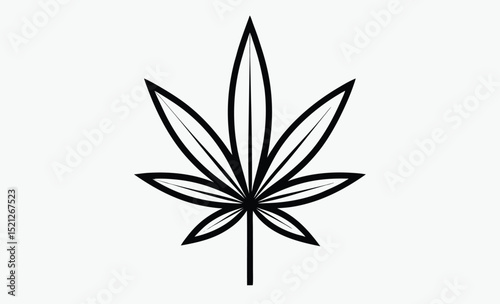 Cannabis leaf silhouette, marijuana hemp icon, Marijuana cannabis hemp leaf vector icon isolated on a white background 