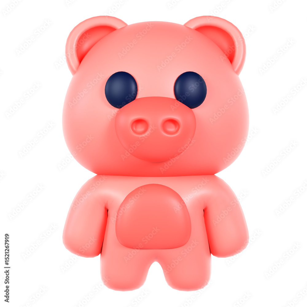 Fototapeta premium cute pig 3d icon illustration