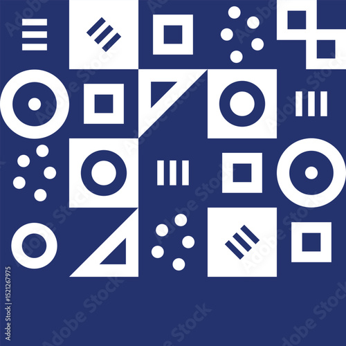 Abstract geometric pattern, shapes set. Vector design contemporary figures: circle, square, dot, triangle.