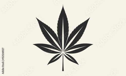Cannabis leaf silhouette, marijuana hemp icon, Marijuana cannabis hemp leaf vector icon isolated on a white background 