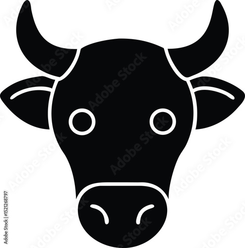  cow head  vector illustration