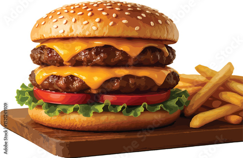 hamburger on a white background