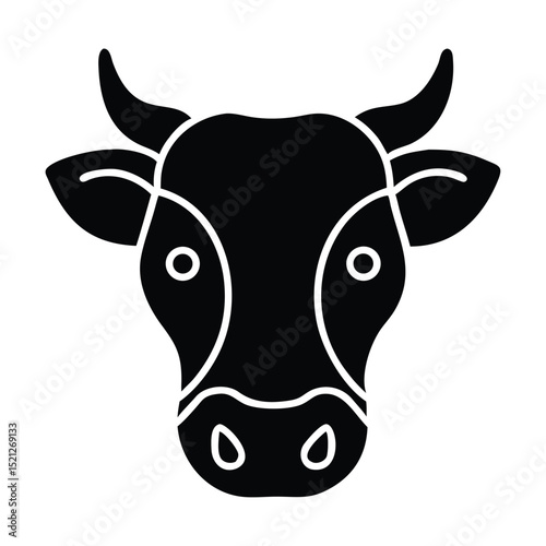  cow head  vector illustration
