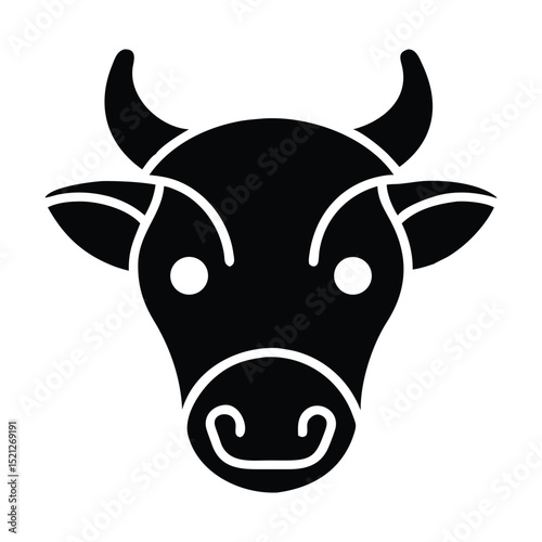  cow head  vector illustration