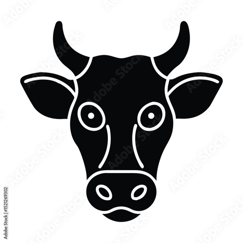 head of a cow vector