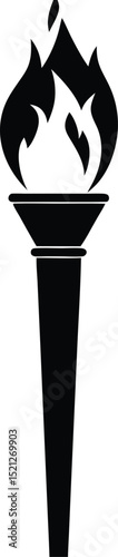 Torch black silhouette vector art and illustration