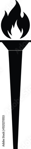 Torch black silhouette vector art and illustration