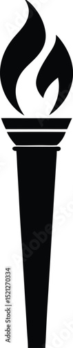 Torch black silhouette vector art and illustration
