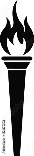 Torch black silhouette vector art and illustration