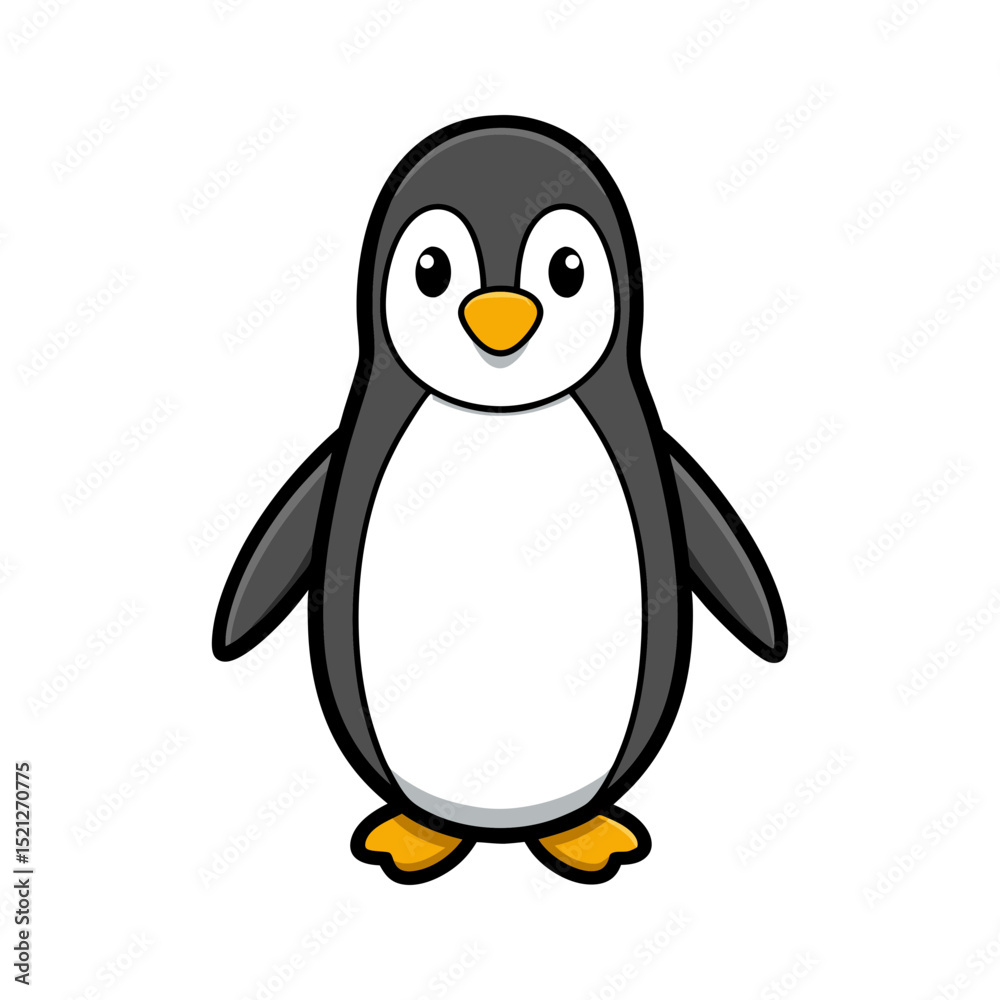 Obraz premium Cute cartoon penguin illustration for children s book