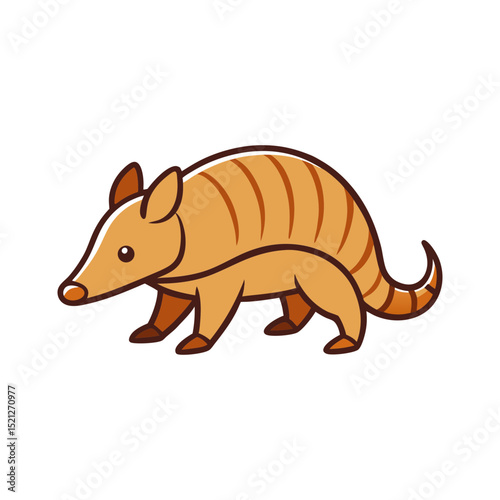 Cute cartoon armadillo illustration for children s book