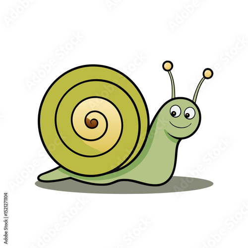 Happy cartoon snail illustration for kids