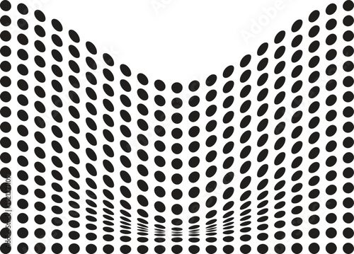 Curved vector distorted Grid of Dots An Optical Illusion