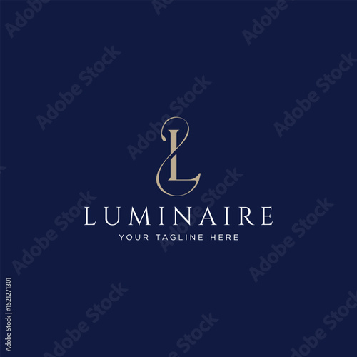 gold letter L logo design