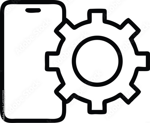 Phone settings icon vector illustration mobile app development and configuration concept design