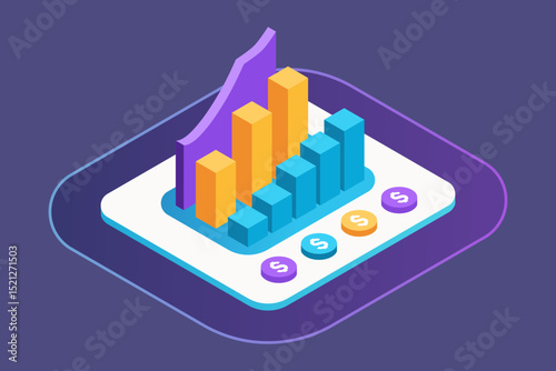 Isometric finance investment vector graphics