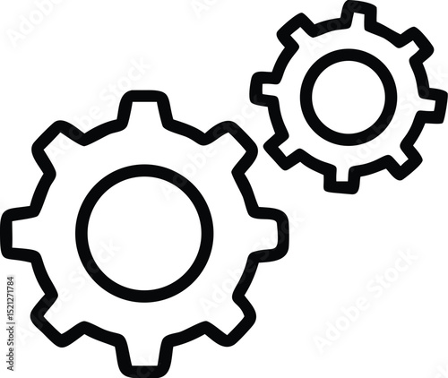 Gear mechanism engineering cogwheel machine part icon vector illustration design concept