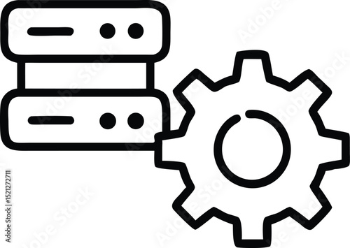 Data server configuration and settings management icon for network and database system setup