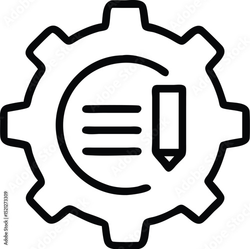 Settings configuration management edit document pencil gear icon vector illustration design