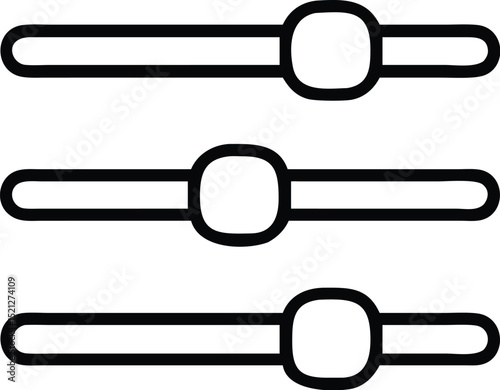 Adjustment sliders icon vector graphic illustration for equalizer control panel design