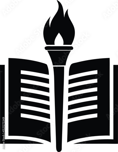 Education and torch logo illustration vector