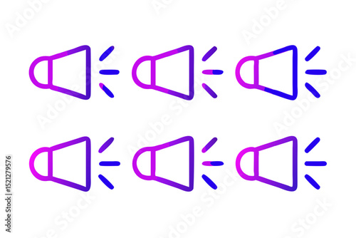Repeating Loudspeaker Icons in Violet Gradient Multiple loudspeaker icons violet gradient arranged repeating pattern loudspeaker speaker sound audio volume icon icons gradient violet purple repeating