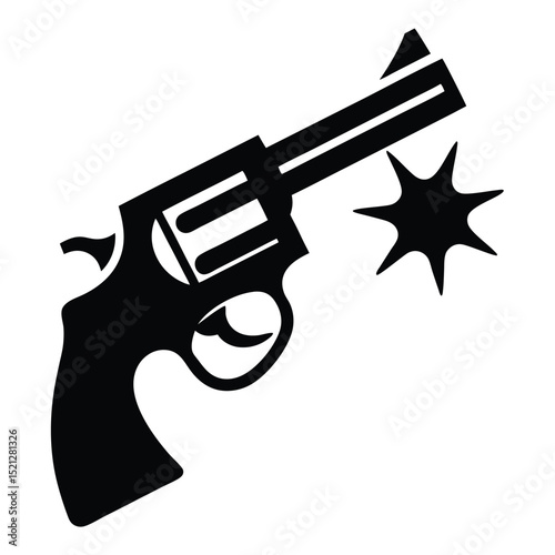 Revolver Gun vector silhouette  Premium AI-generated vector