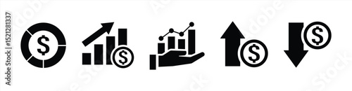 economy icon. economy system icon set