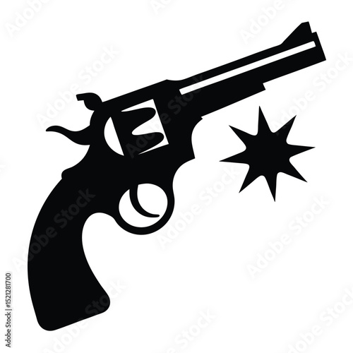 Revolver Gun vector silhouette  Premium AI-generated vector