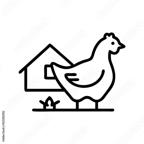 Chicken Icon Illustration Vector
