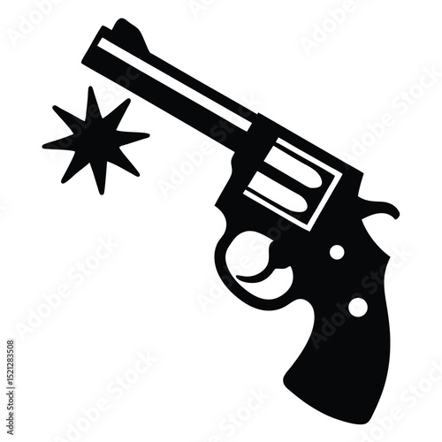 Revolver Gun vector silhouette  Premium AI-generated vector