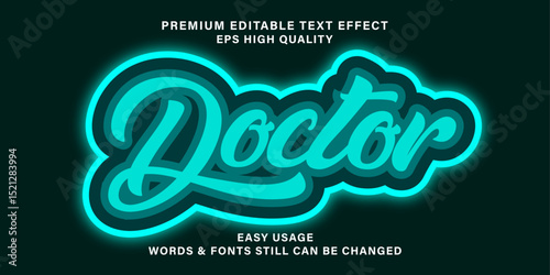 Doctor editable text effect editable medical and health text style