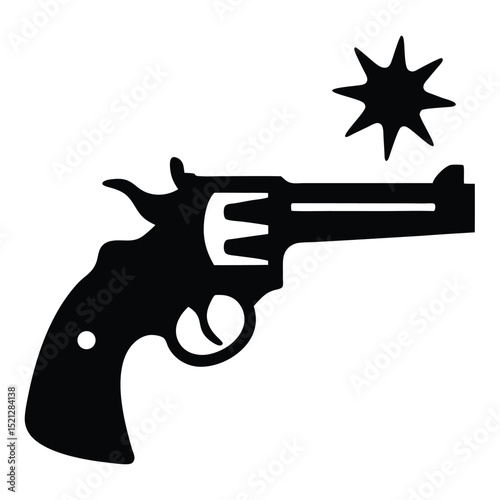 Revolver Gun vector silhouette  Premium AI-generated vector