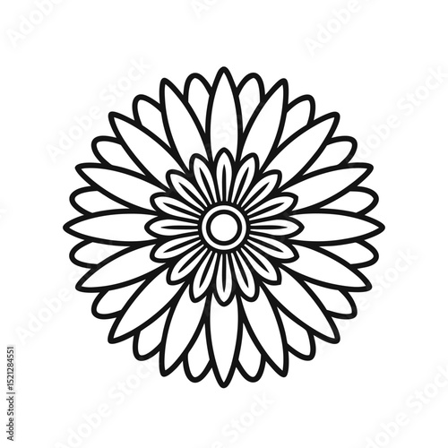 Gerbera aurantiaca outline vector icon 
