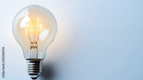 Illuminated lightbulb energy saving solution bright idea innovation electricity power technology concept